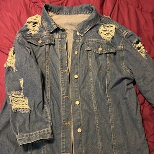 SHEIN denim long jacket